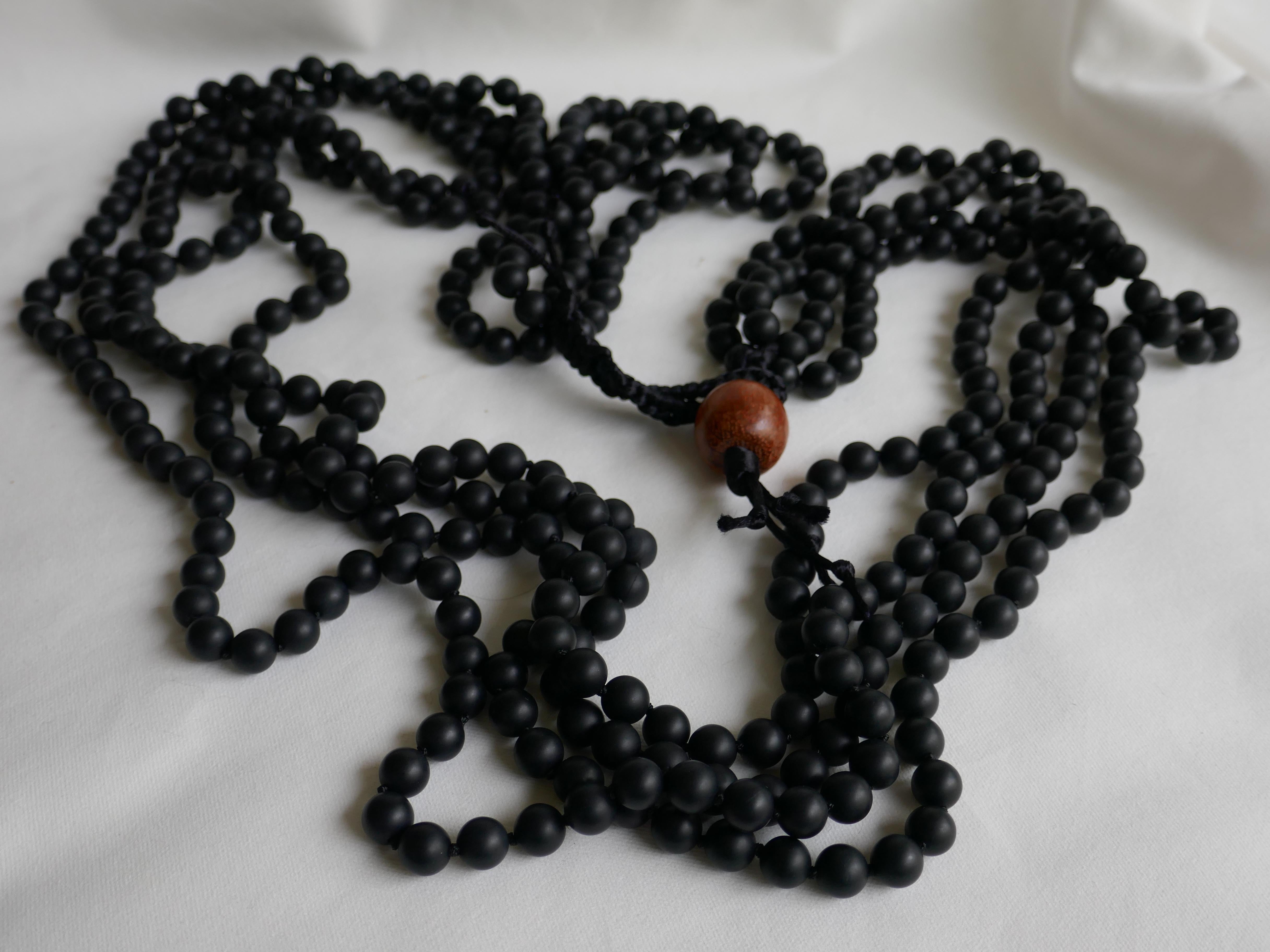Onyx Long Gemstone Necklace For Sale 1