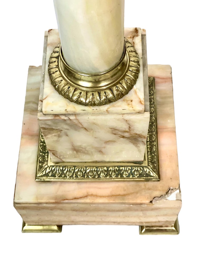 Onyx Marble and Gilt Bronze Pedestal For Sale at 1stDibs