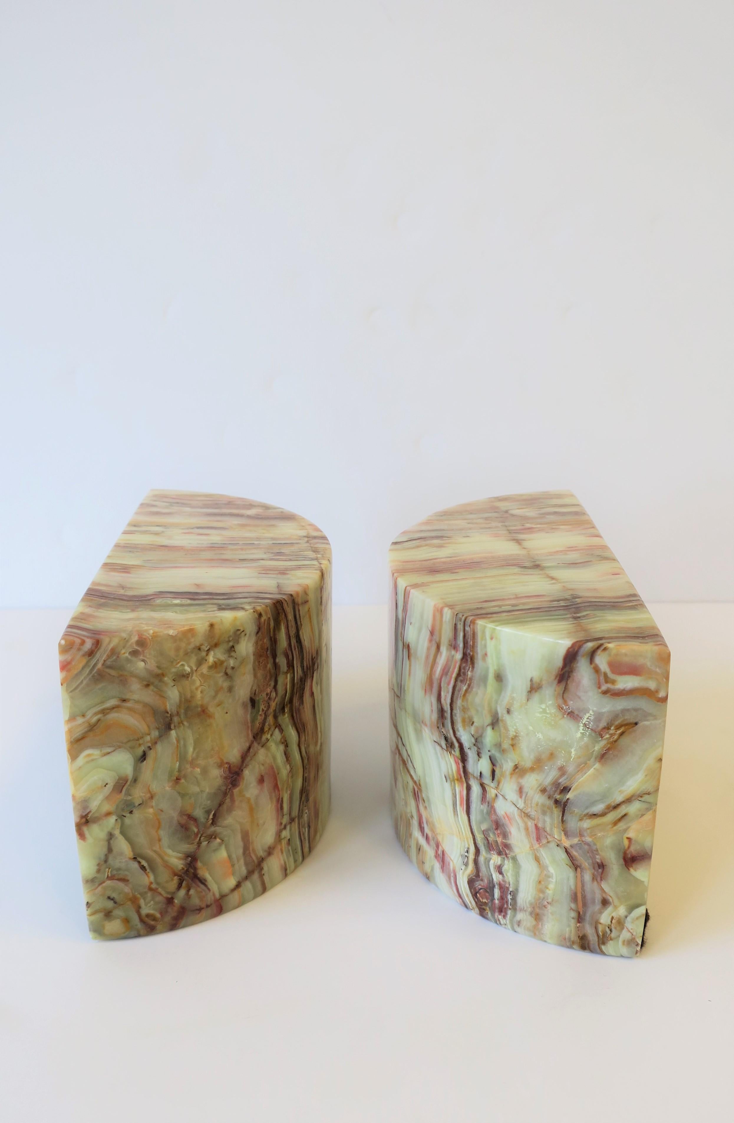 European Onyx Marble Bookends