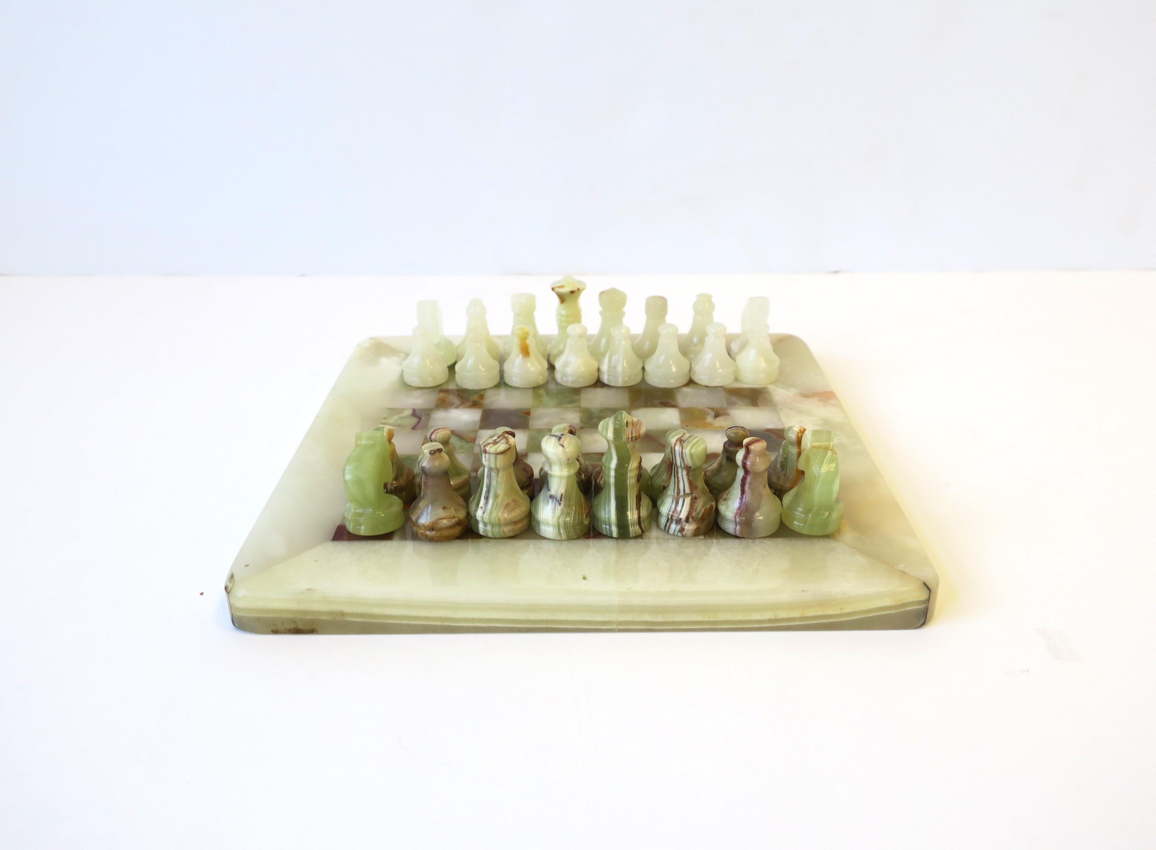 Hand-Crafted Onyx Marble Chess Game Set