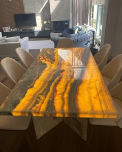 Onyx Marble Dining Table - Translucent Marble Dining Table - Marble Dining Table
