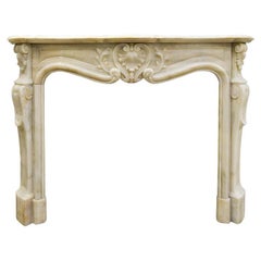 Onyx marble Louis XV front fireplace 19th Century