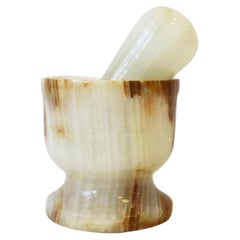 Retro Onyx Marble Mortar and Pestle, Small