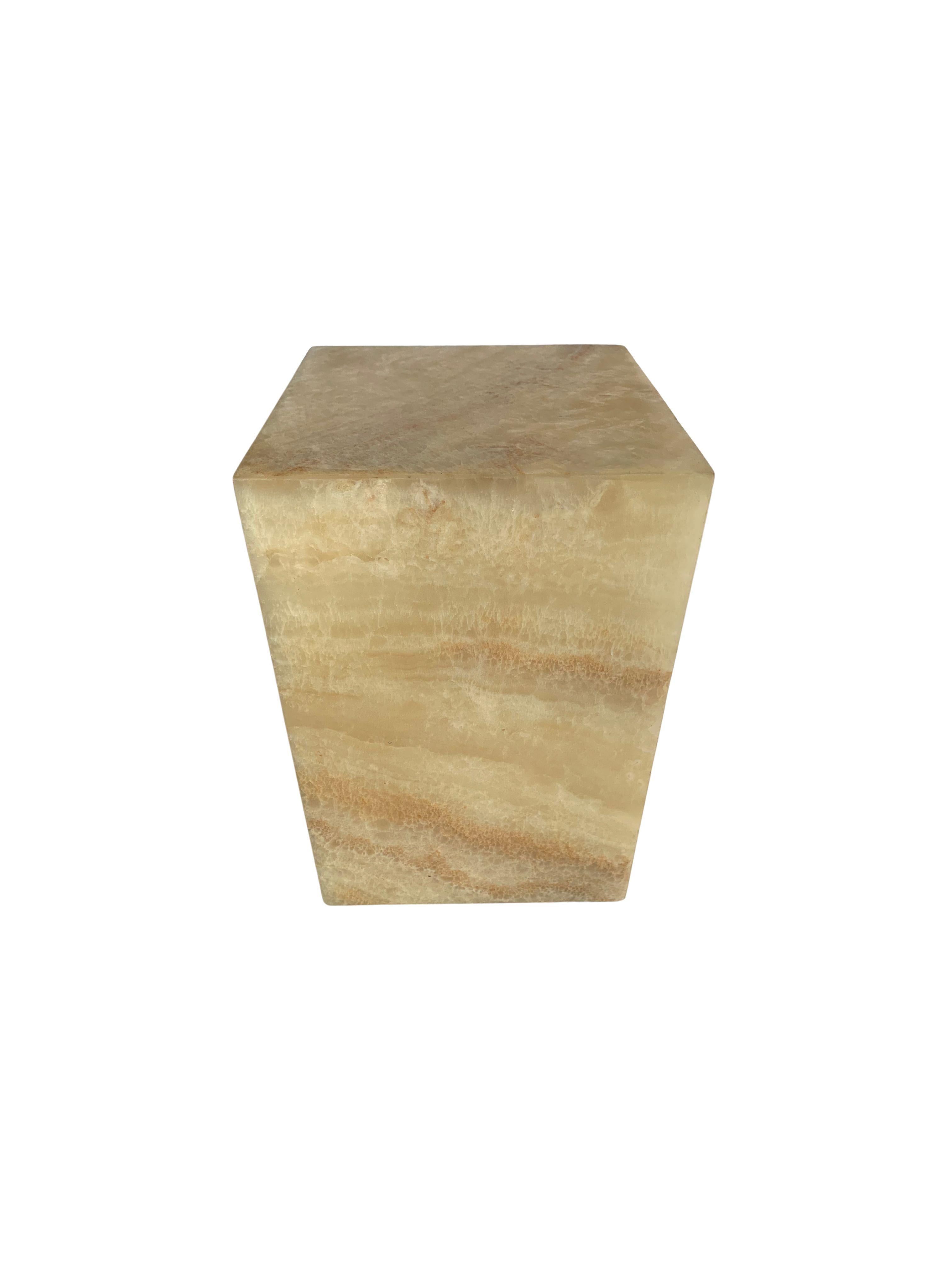 Modern Onyx Marble Side Table For Sale