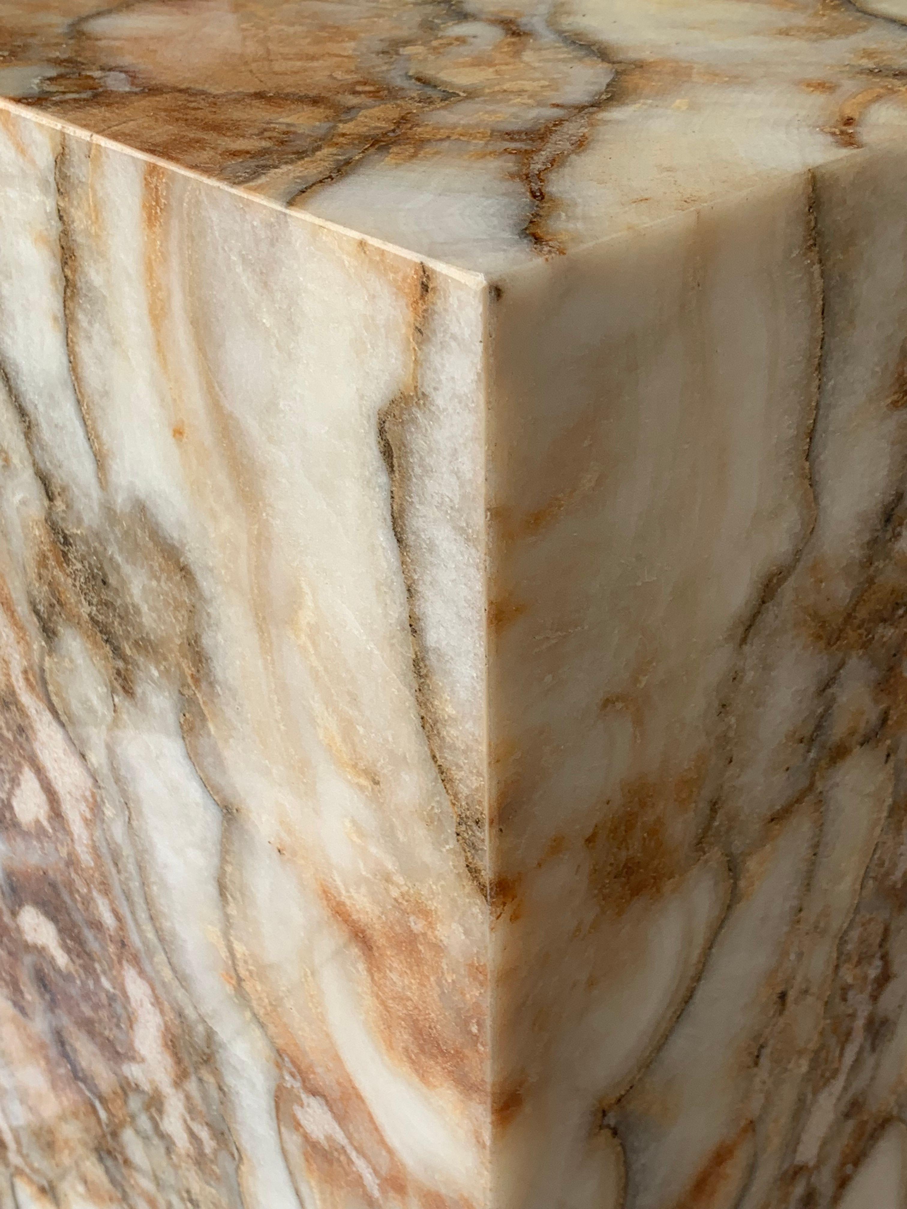 Hand-Crafted Onyx Marble Side Table