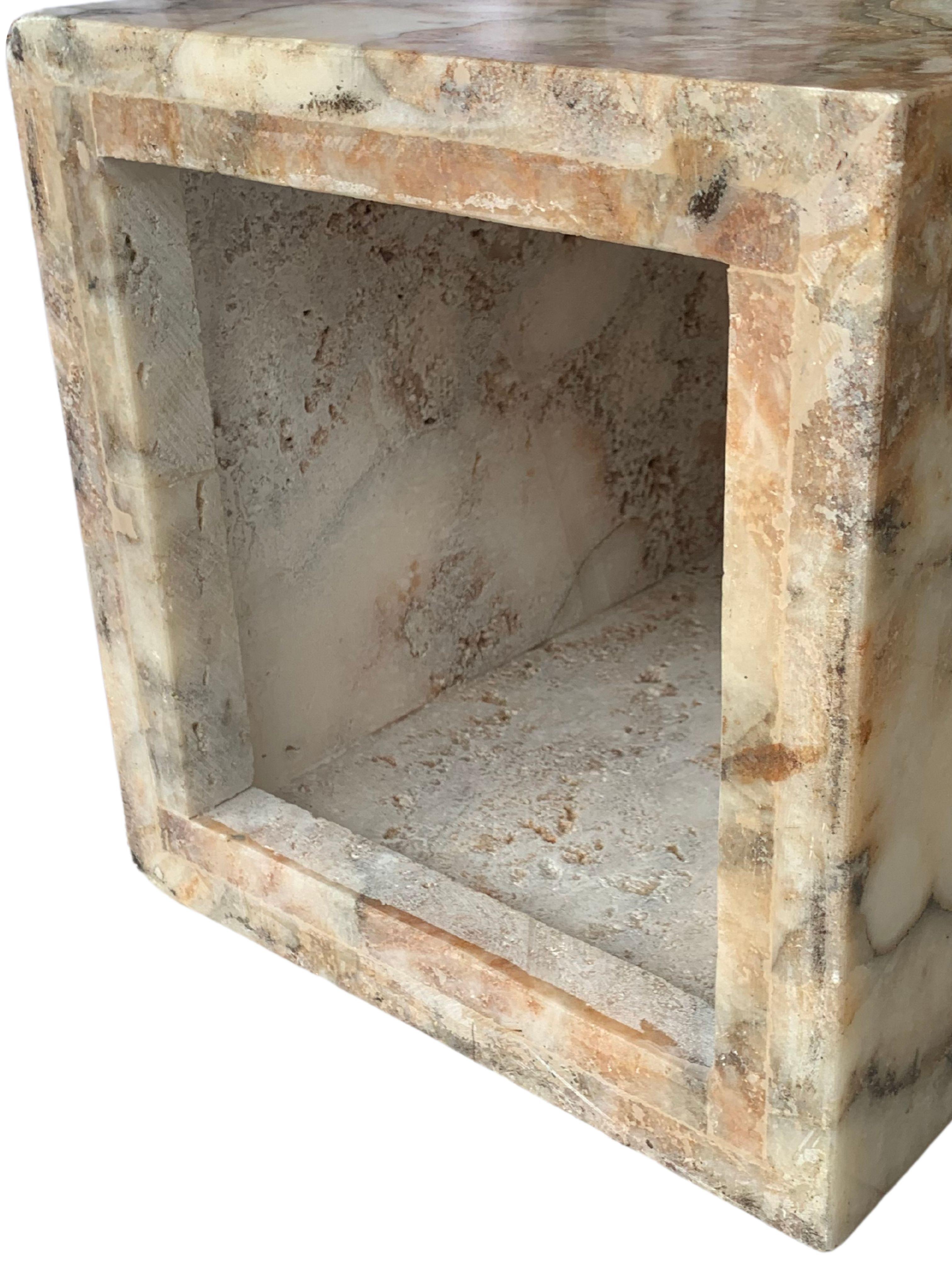 Hand-Crafted Onyx Marble Side Table