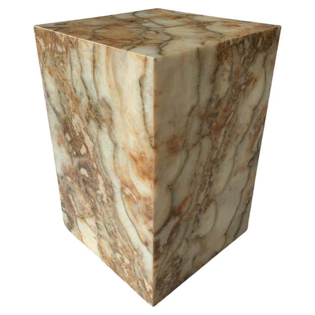 Pair of Negro Marquina Spanish Marble Cube Side Tables by Pace at ...