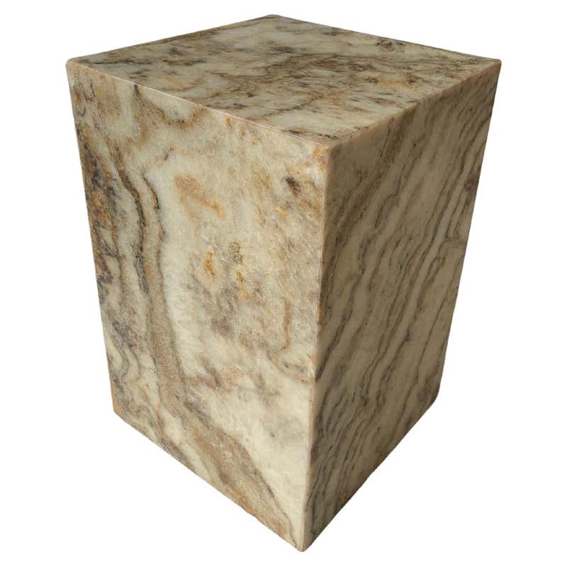 Pair of Negro Marquina Spanish Marble Cube Side Tables by Pace at ...