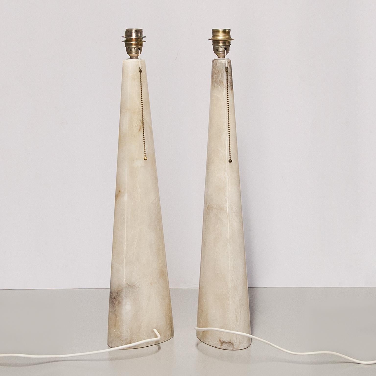Onyx Marble Table Lamps France 1970 In Good Condition In Munich, DE