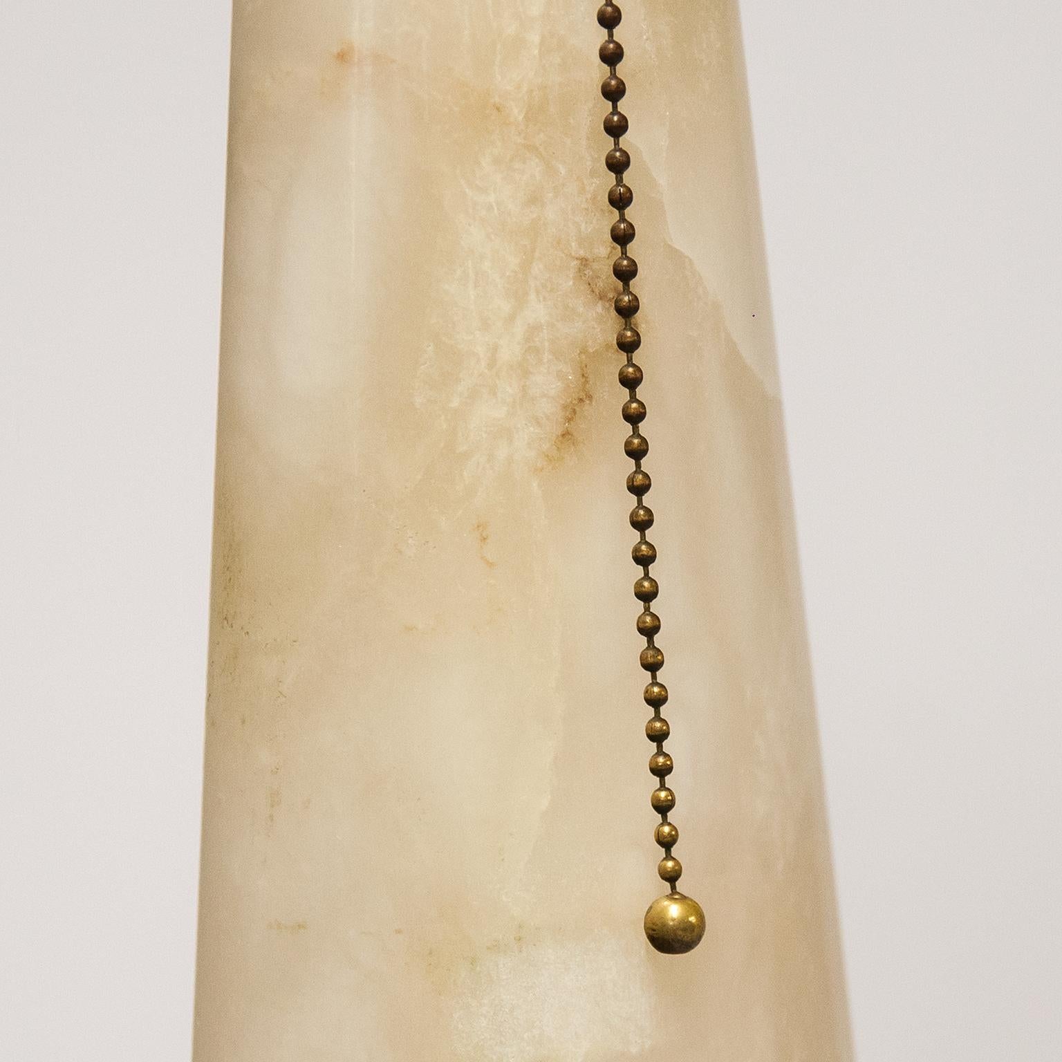 Late 20th Century Onyx Marble Table Lamps France 1970