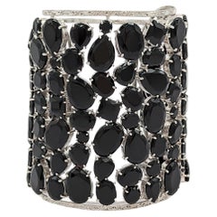 Onyx Multi-Shape Cuff Bangle in 18K White Gold