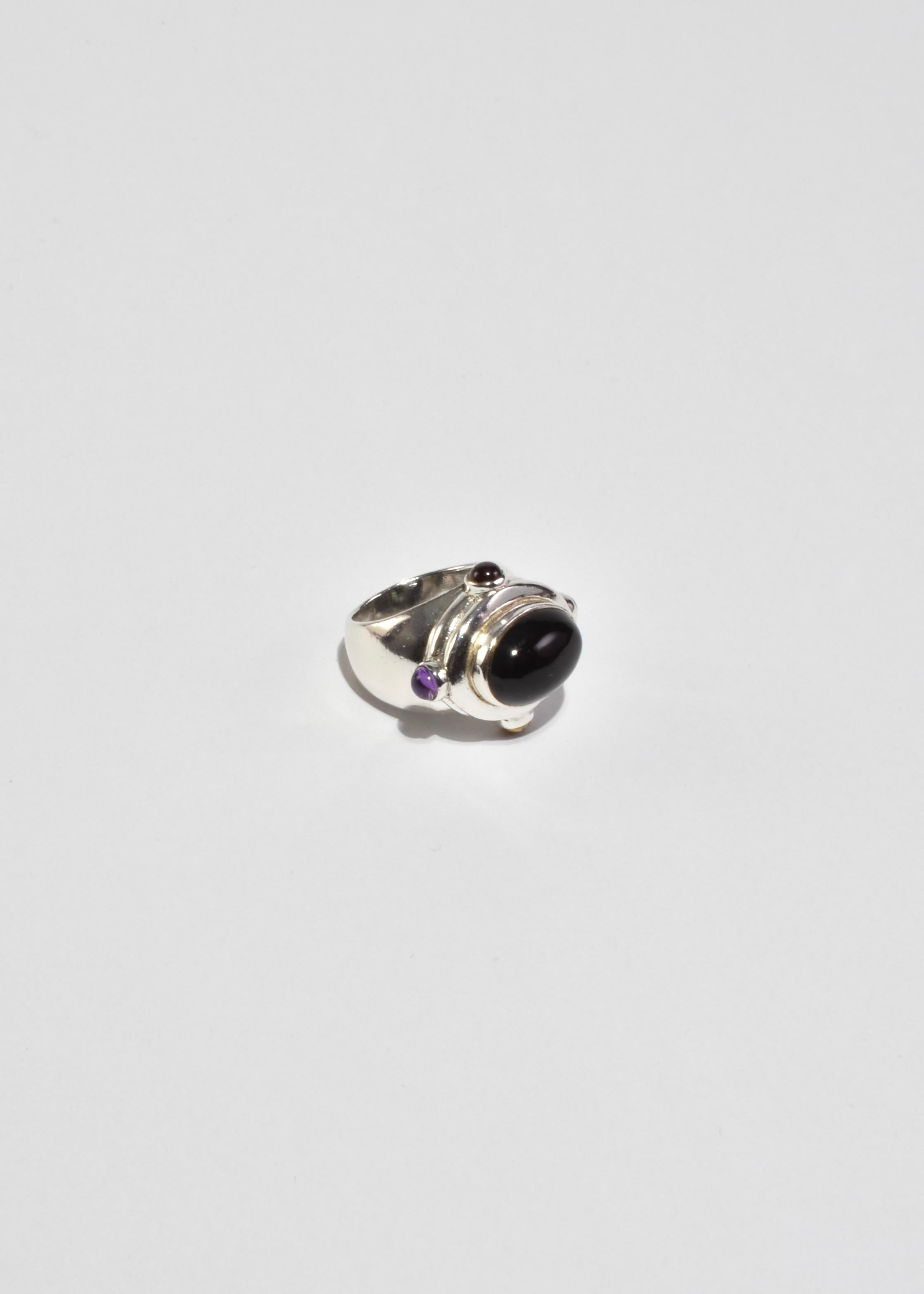 Cabochon Onyx Multi Stone Ring For Sale