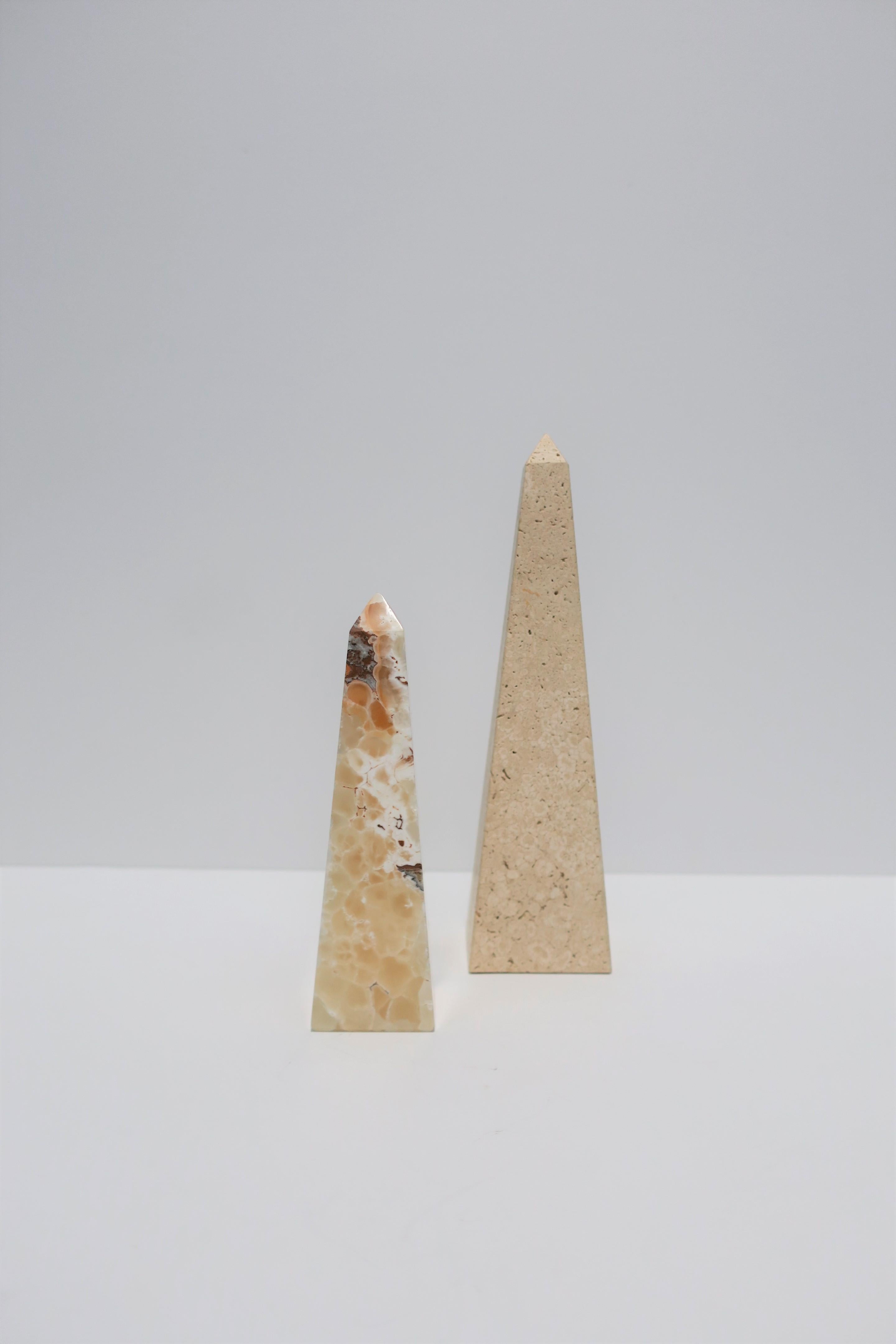 Alabaster Modern Onyx Marble Obelisk Sculpture