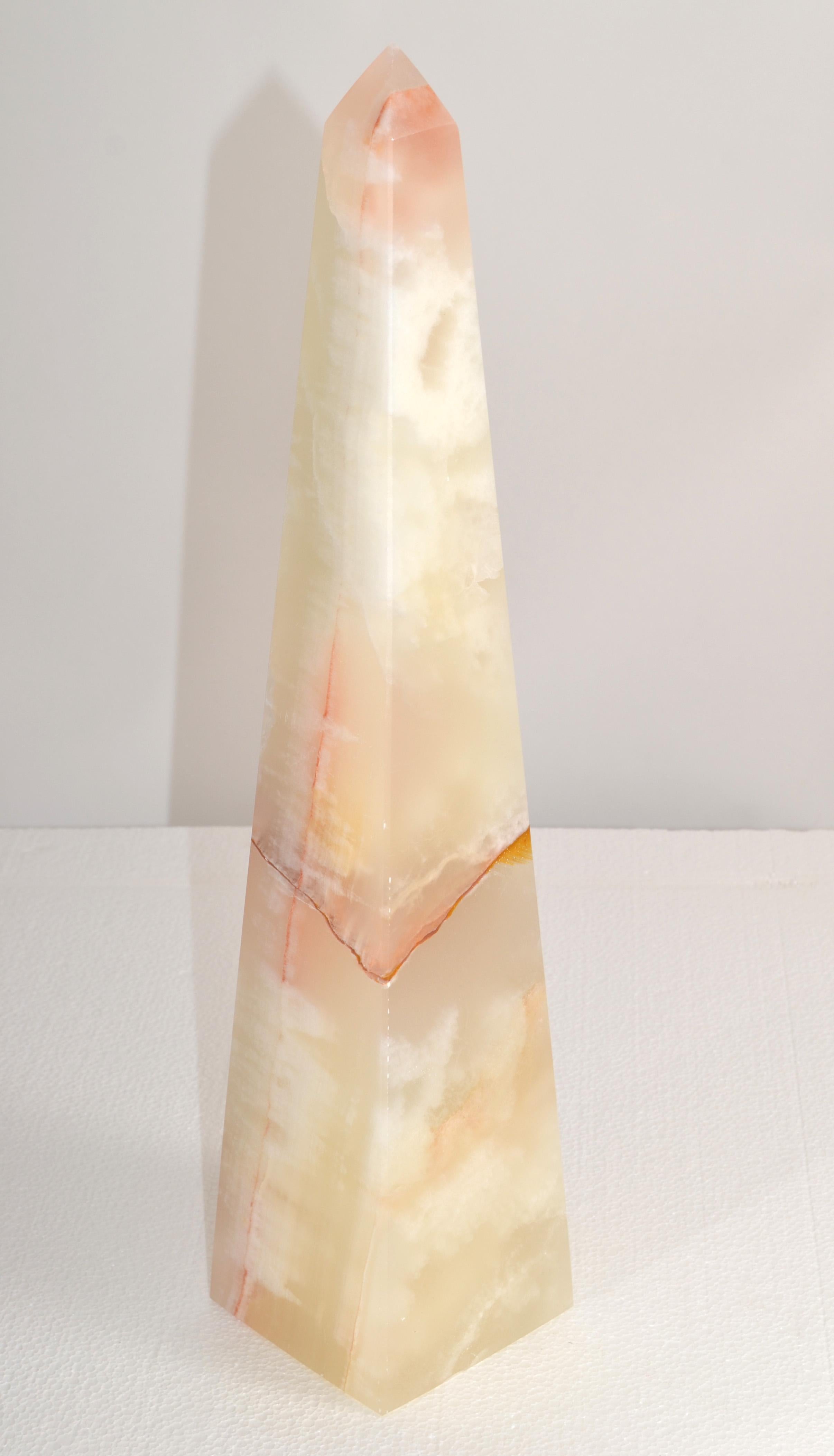 Hand-Crafted Onyx Obelisks Grand Tour Style Italy Bookend Home Accents Room Accessoire For Sale