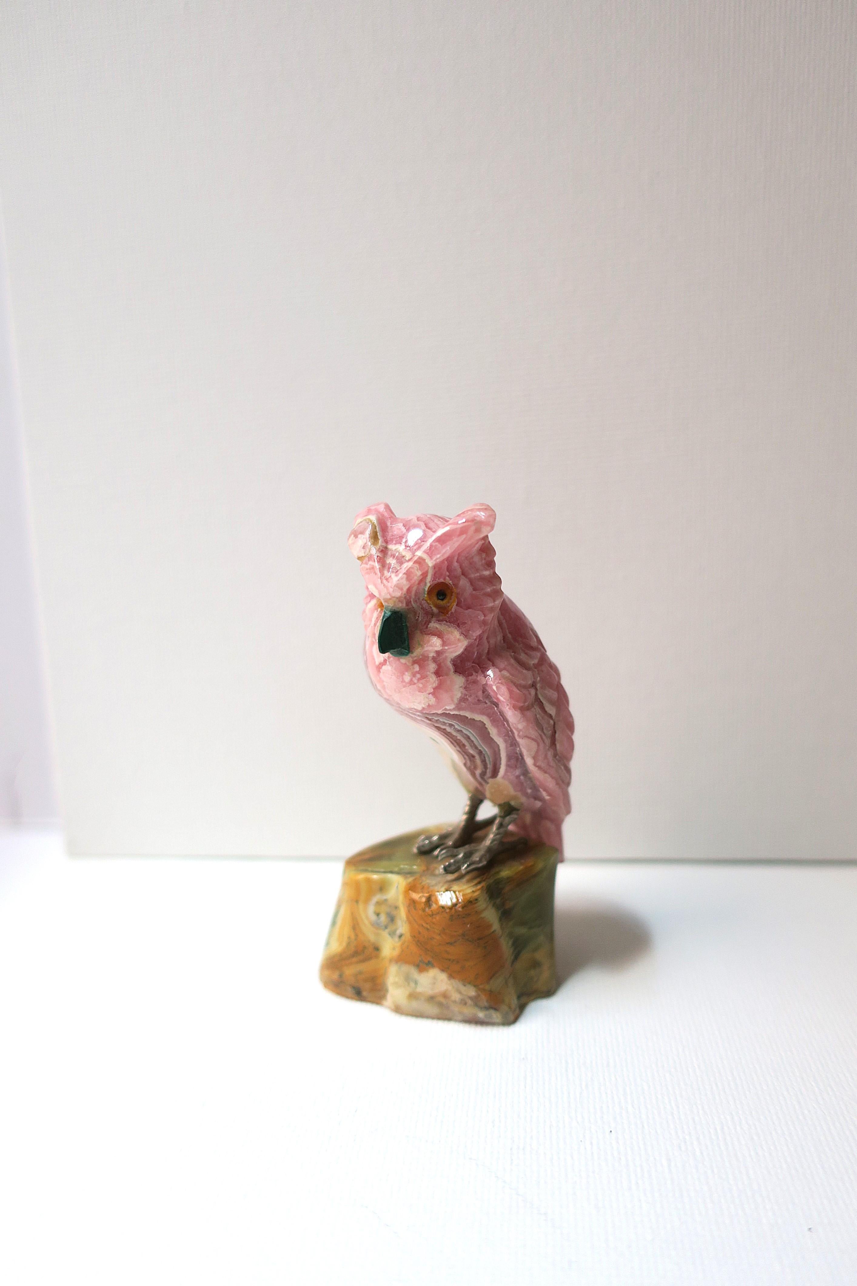 Hand-Carved Onyx Owl Sculpture