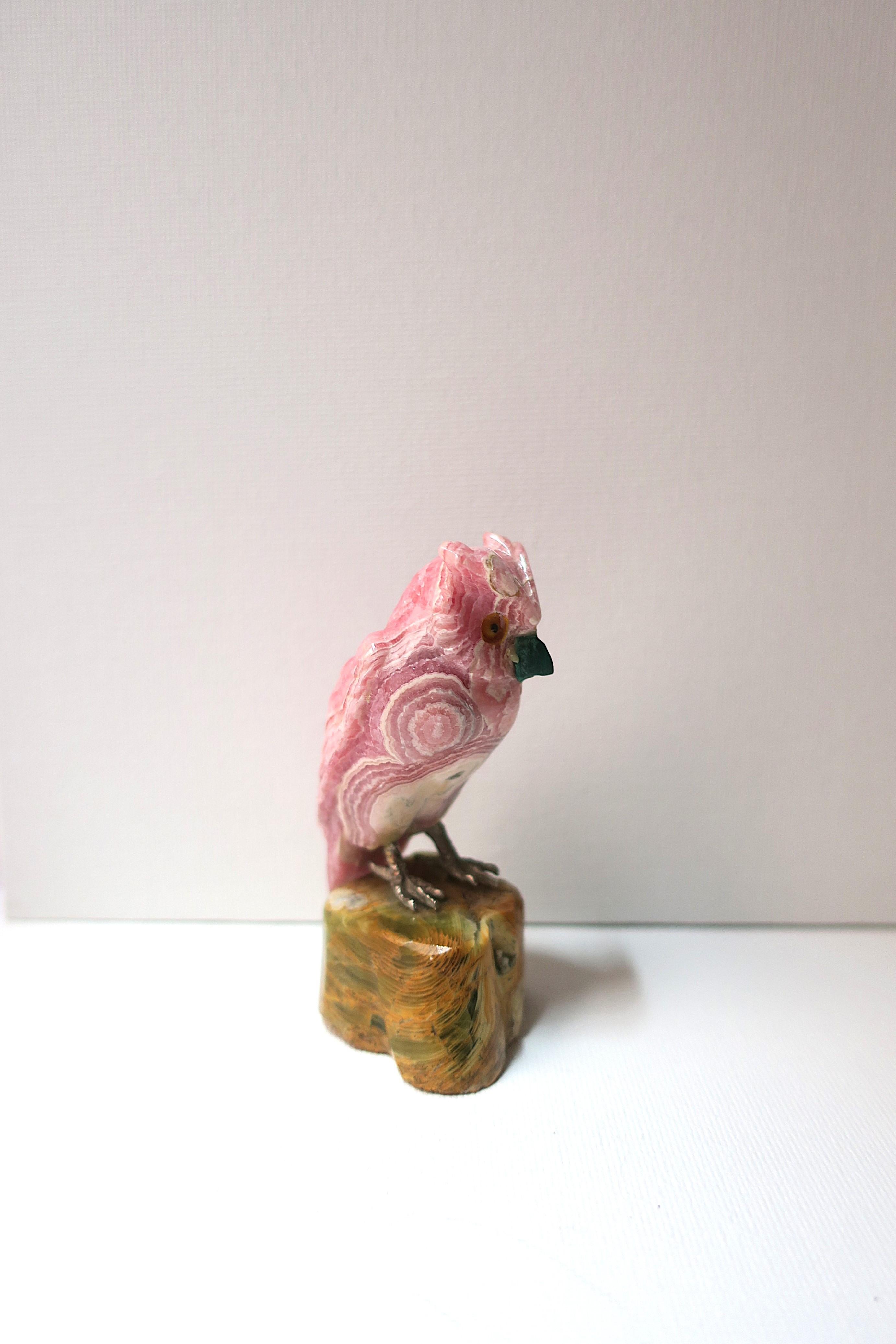 20th Century Onyx Owl Sculpture