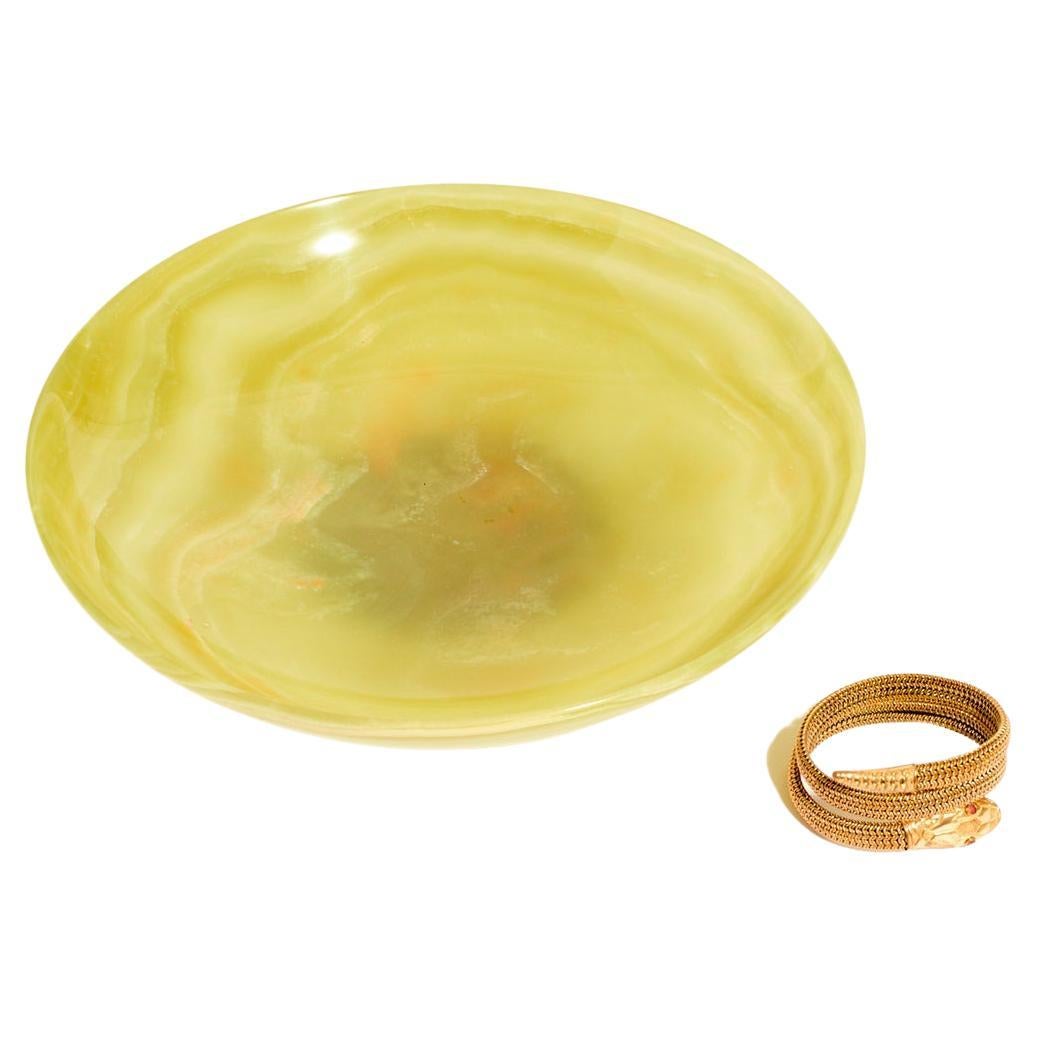 Handcrafted Multi Green Round Onyx Bowl at 1stDibs