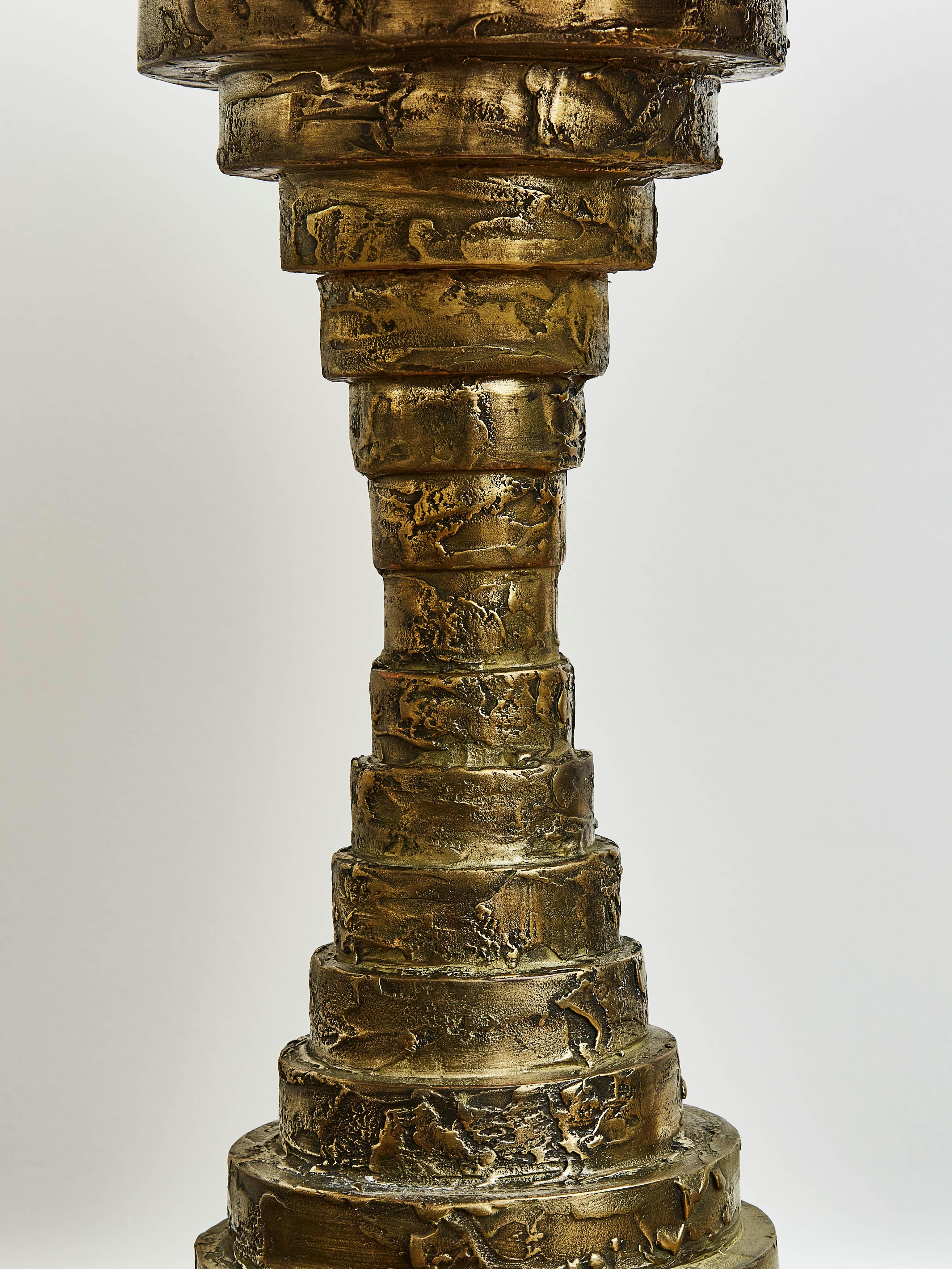 Bronze Pedestal Table by Studio Glustin In Excellent Condition In Saint-Ouen (PARIS), FR