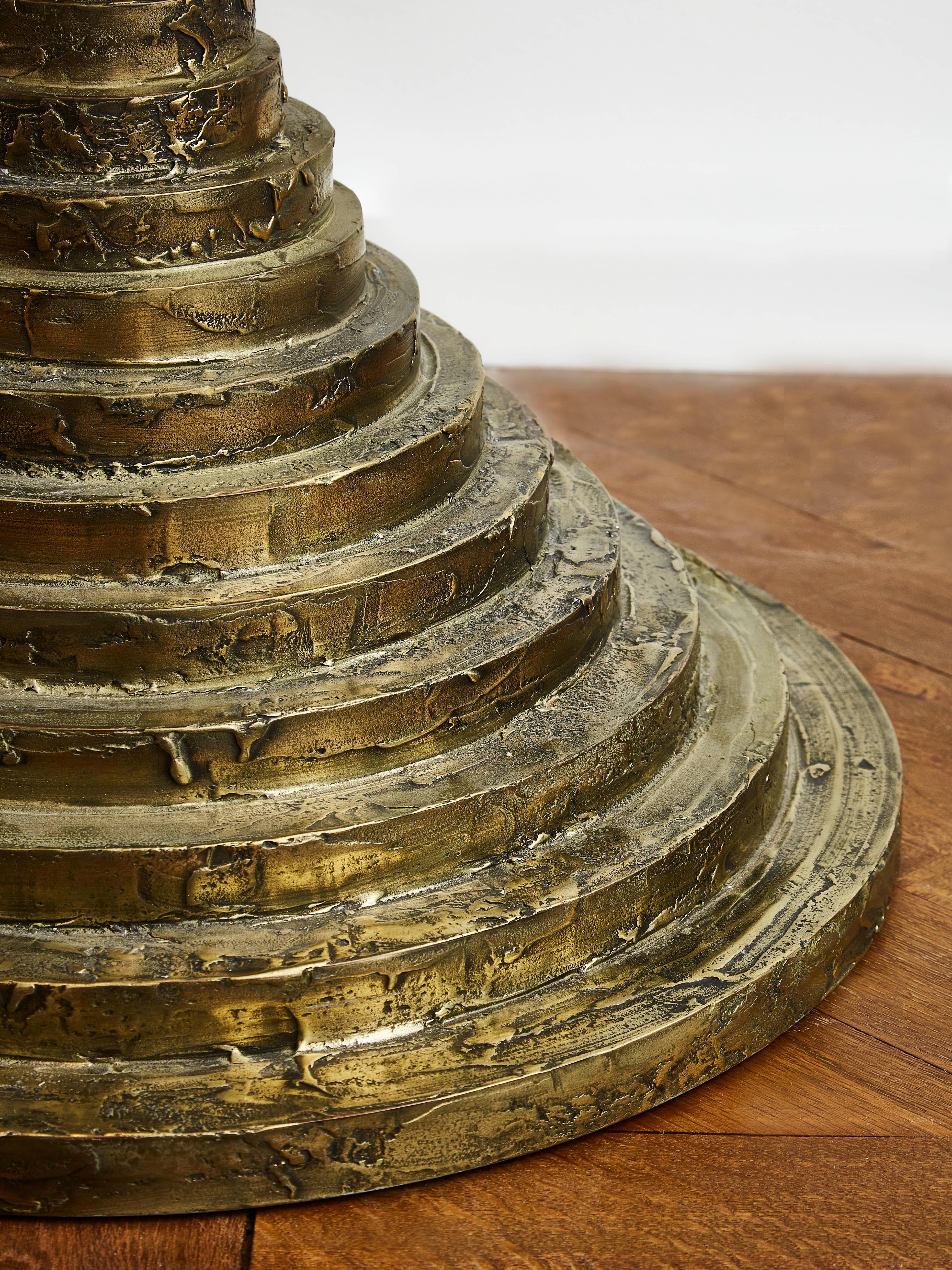 Contemporary Bronze Pedestal Table by Studio Glustin