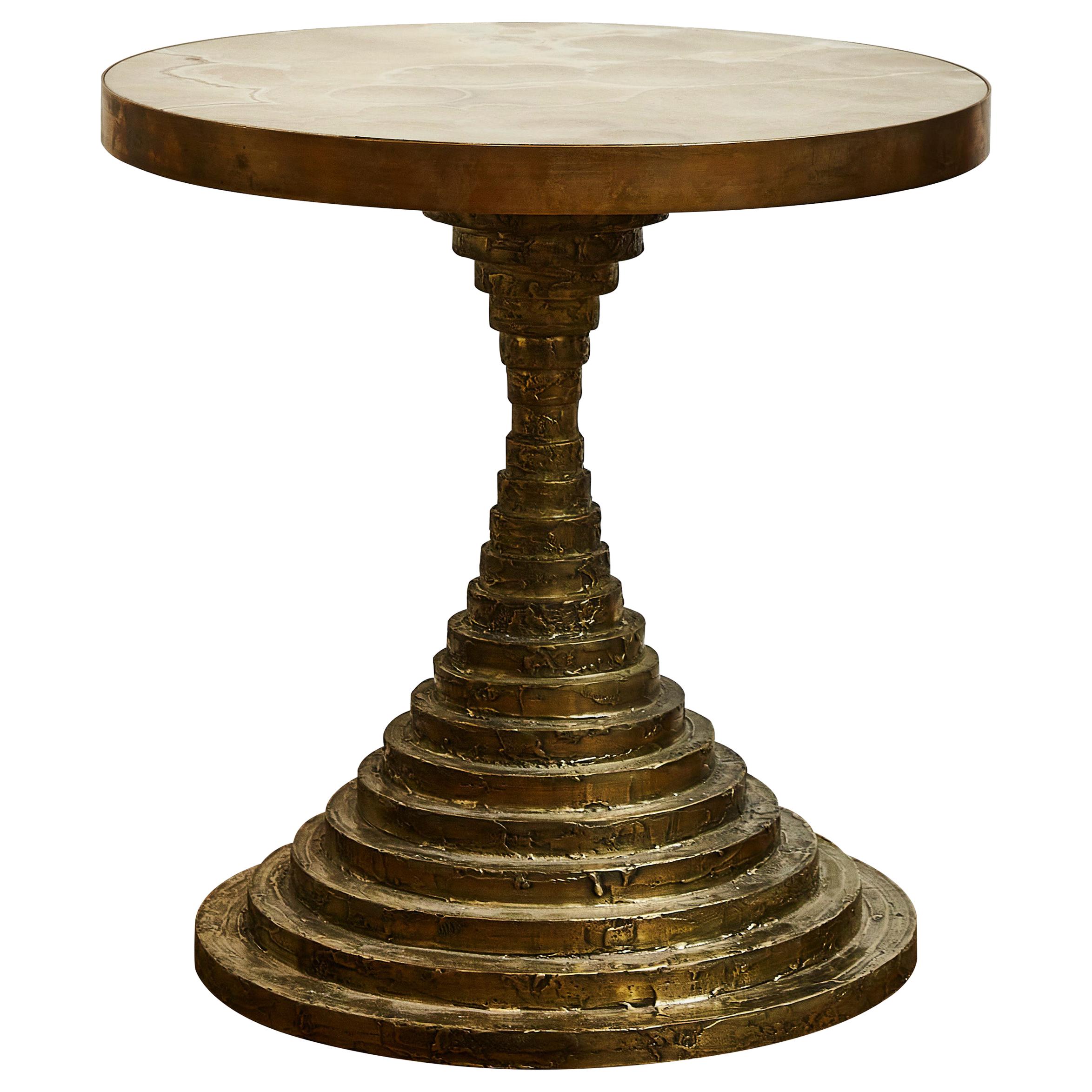 Bronze Pedestal Table by Studio Glustin