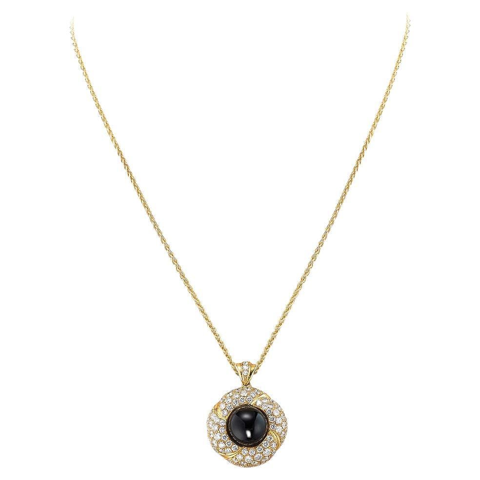 Onyx Pendant Necklace For Sale