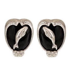 Onyx Platinum ARCTIC SEA Earrings by John Landrum Bryant