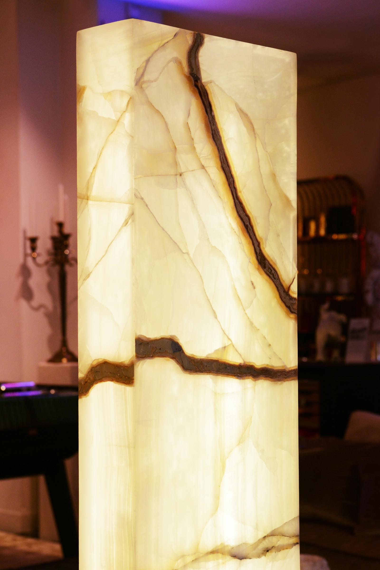 Onyx Polished Totem Floor Lamp For Sale 10