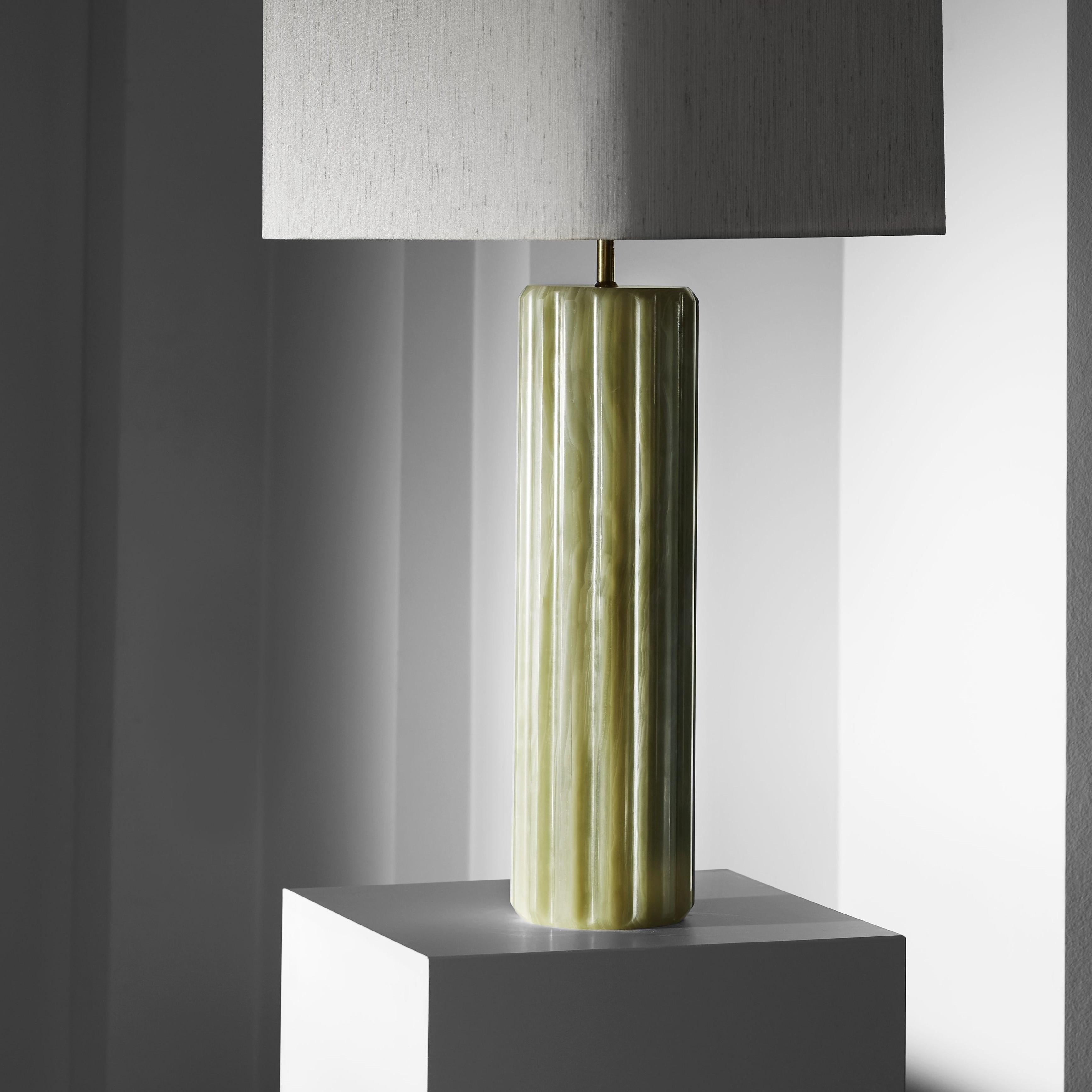 Onyx Proud table lamp XL by Lisette Rützou
Dimensions: 38 x H 86 cm
Materials: Marble

All our lamps can be wired according to each country. If sold to the USA it will be wired for the USA for instance.

 Lisette Rützou’s design is motivated