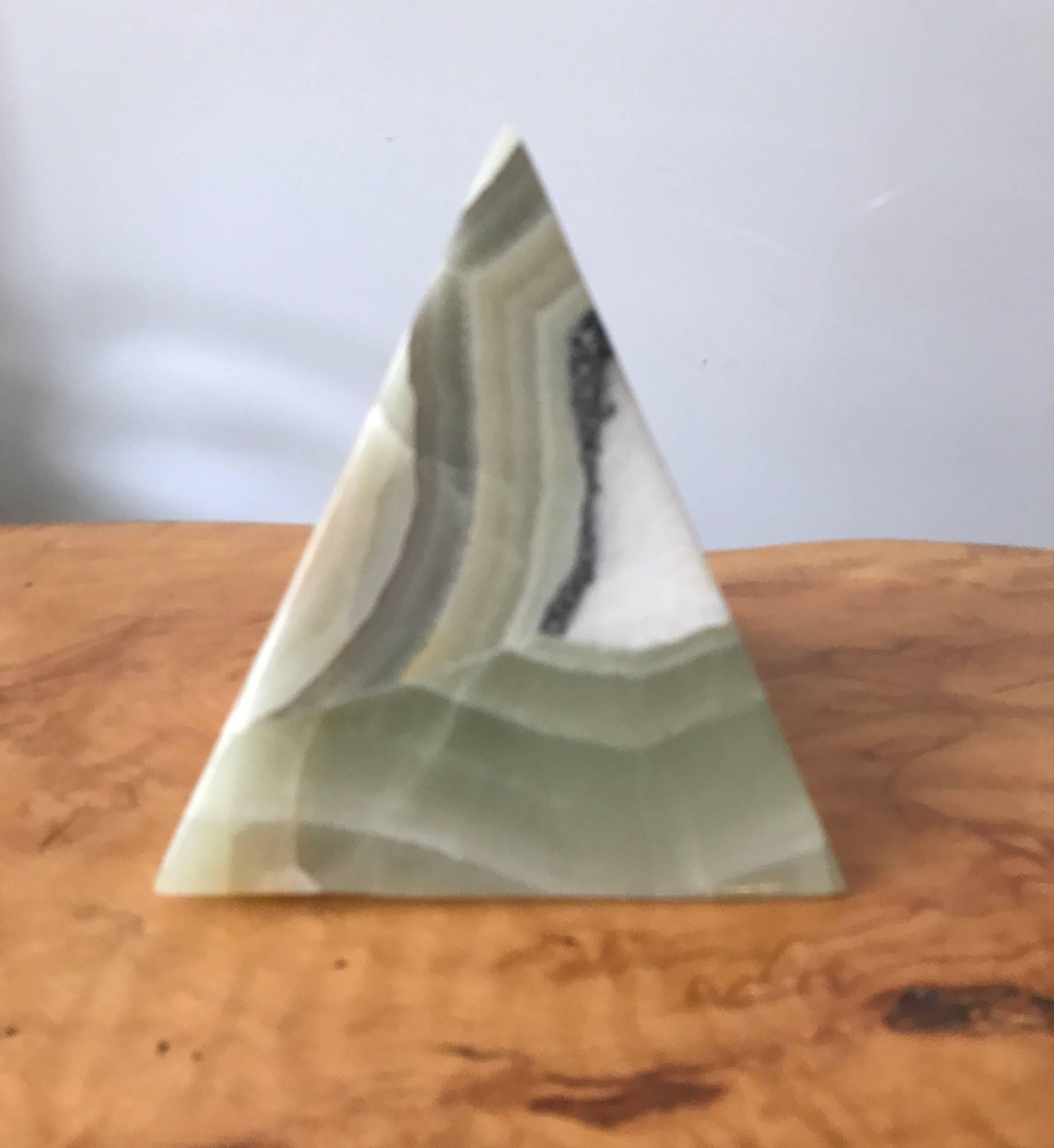 Late 20th Century Onyx Pyramid Decorative Tabletop Object