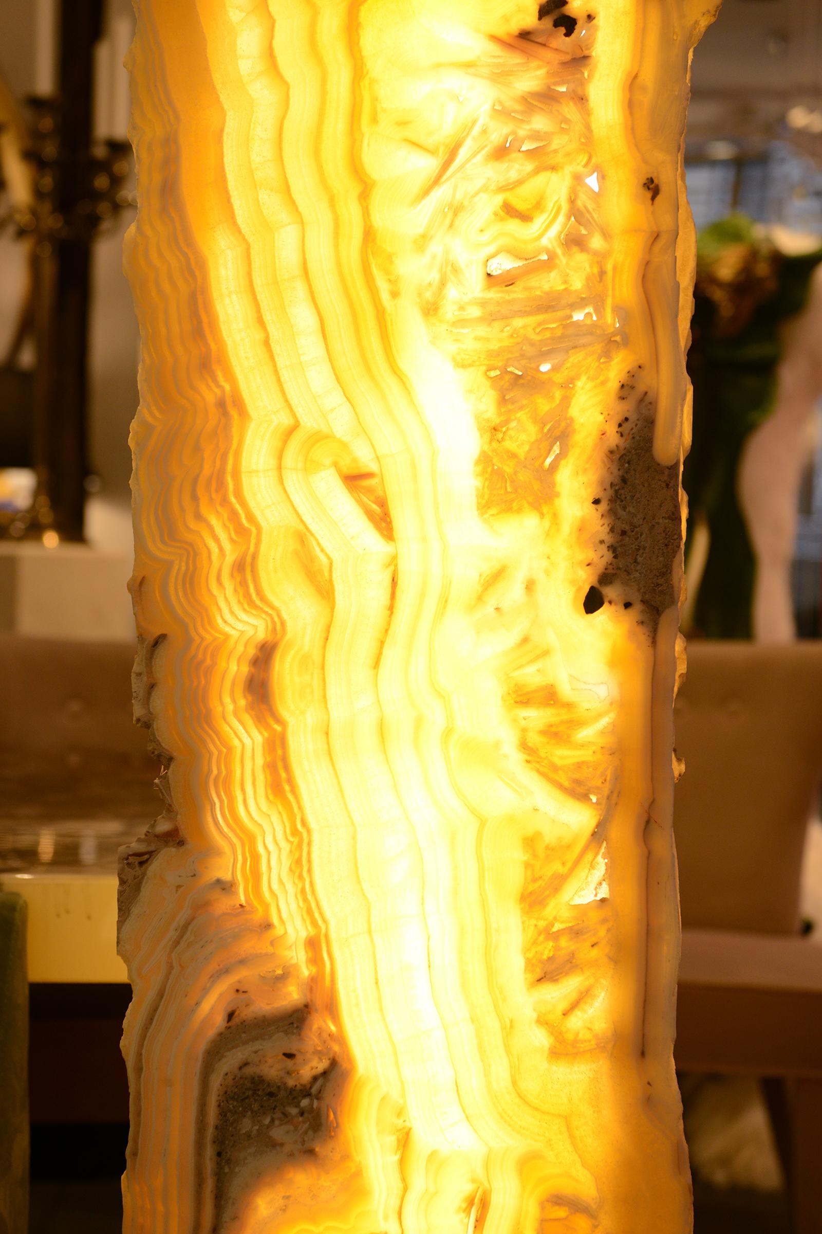 Onyx Raw Totem Floor Lamp For Sale 7