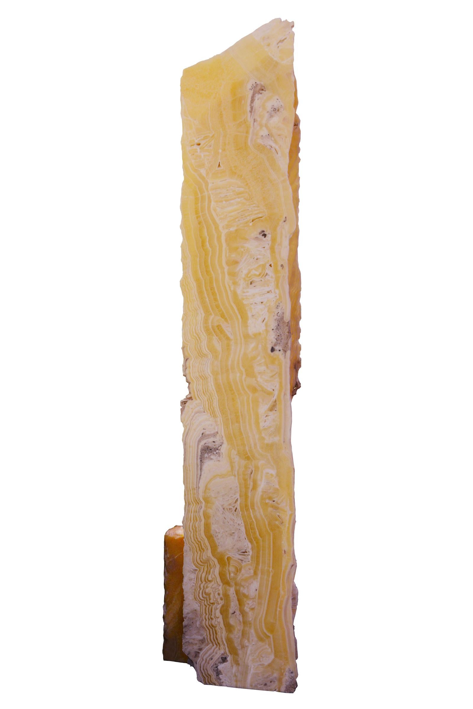 French Onyx Raw Totem Floor Lamp For Sale