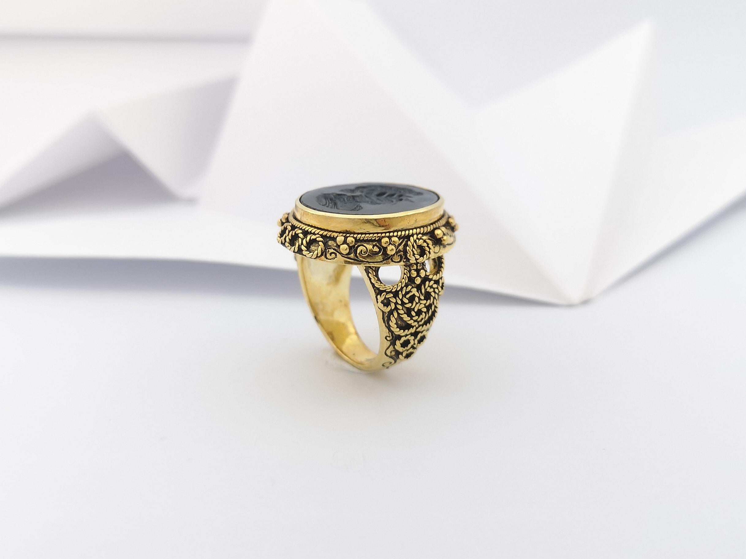 Bague en onyx  réglé dans les paramètres argent en vente 10