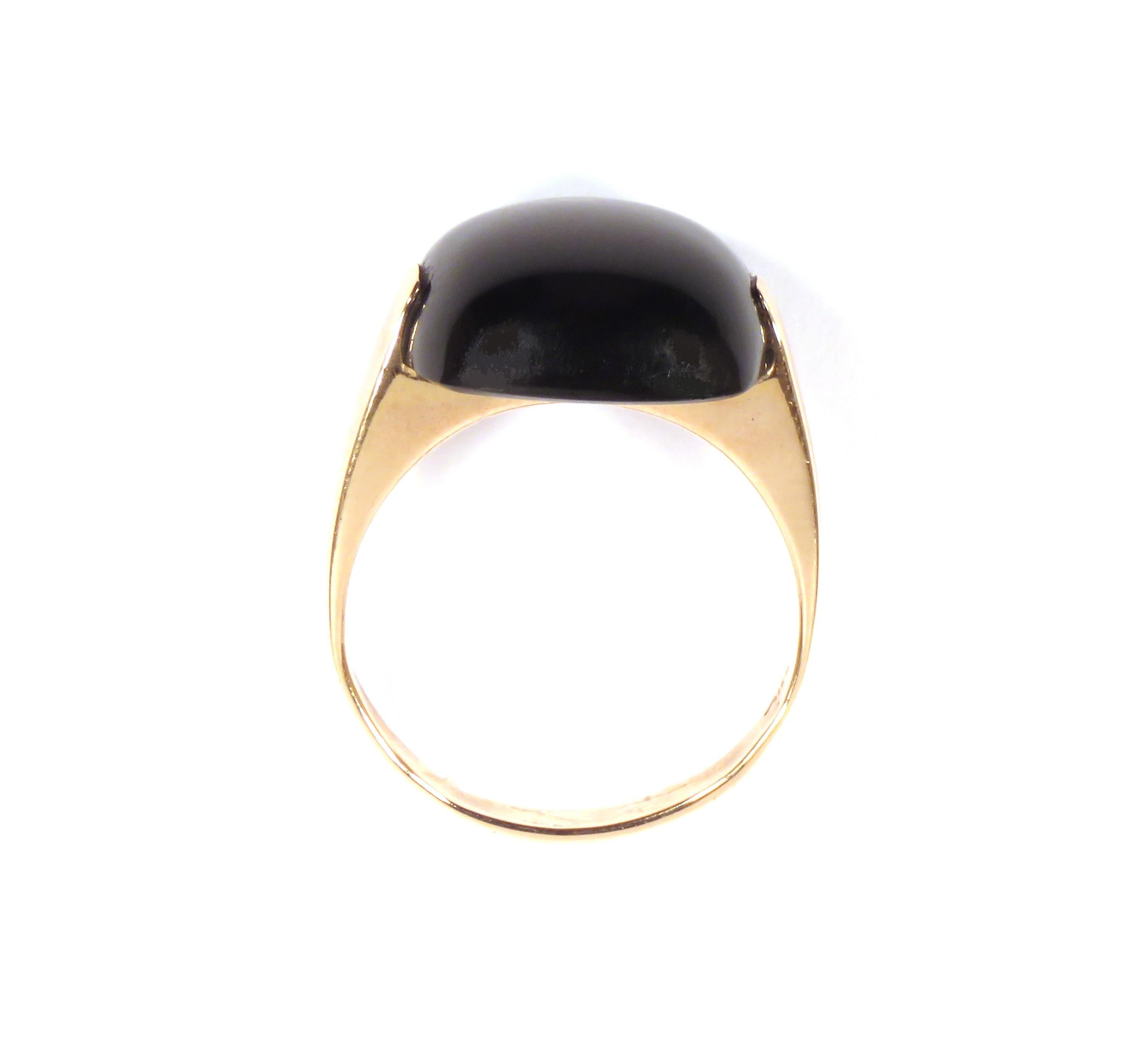 Onyx Rose Gold Ring Handcrafted in Italy by Botta Gioielli 1