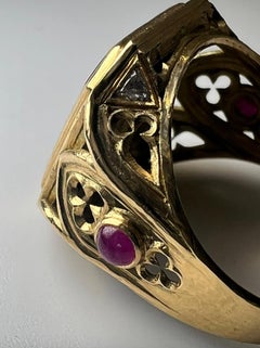 Onyx Ruby Diamond Signet Ring