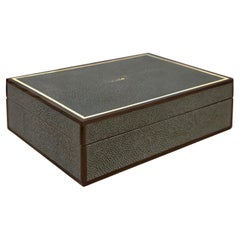 Onyx Shagreen & Macassar Ebony Box with Bone Inlay