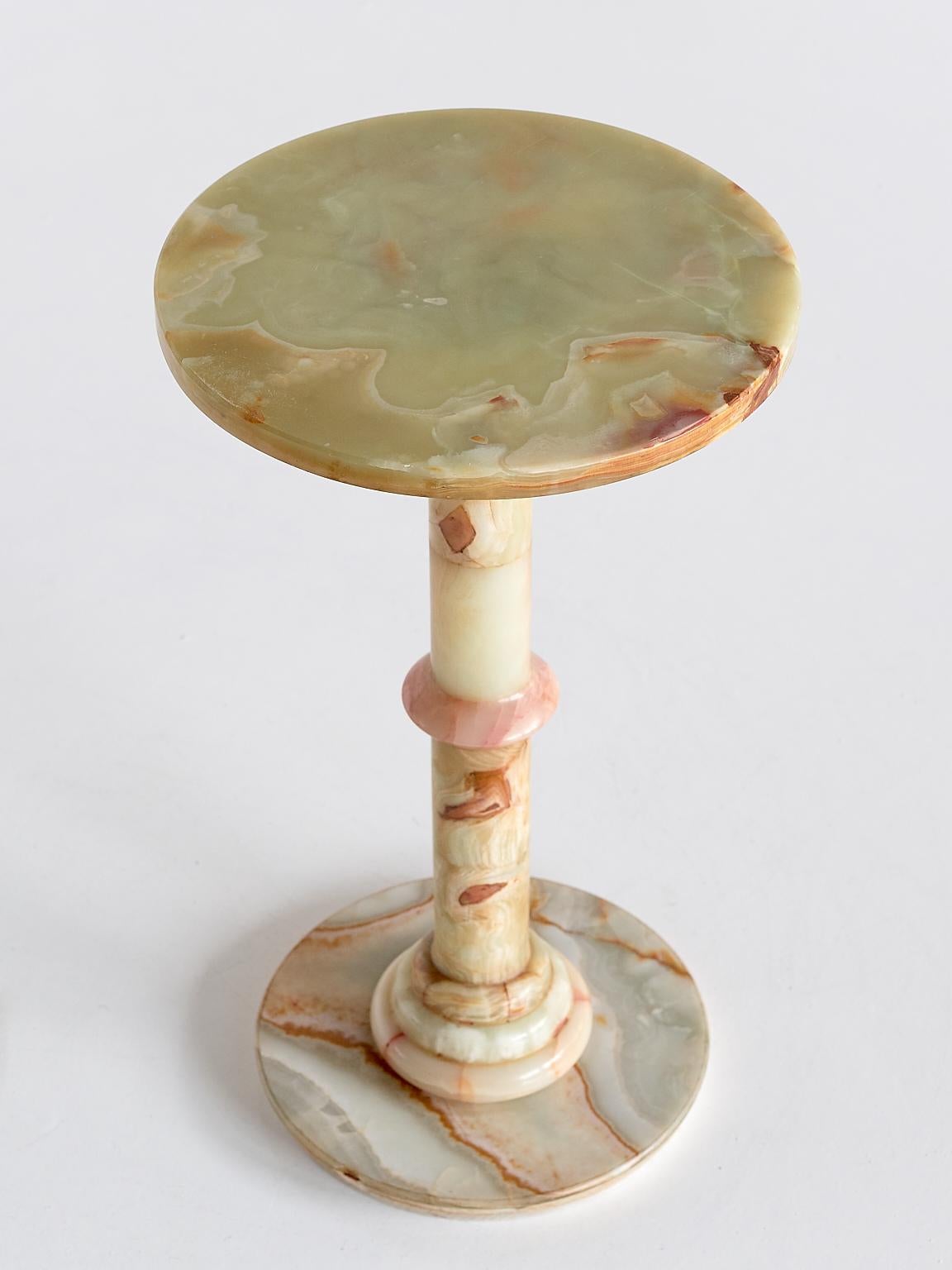 Mid-Century Modern Onyx Side Table with Pedestal Base, Italy, 1960s