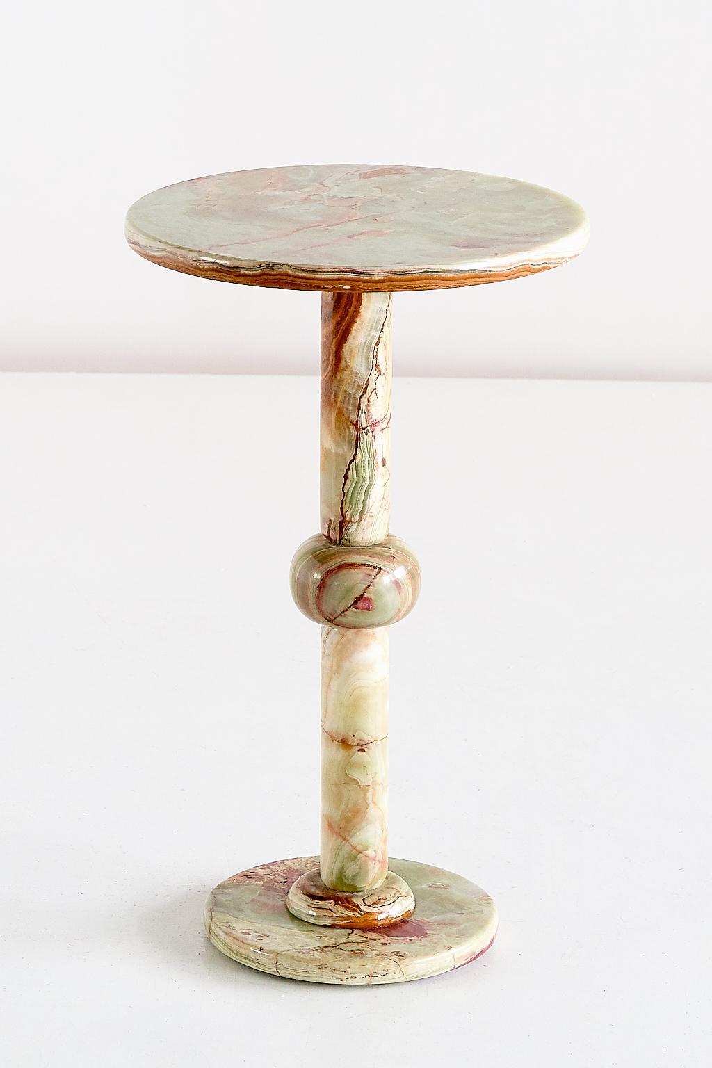 Onyx Side Table with Pedestal Base, Italy, 1960s In Good Condition In The Hague, NL