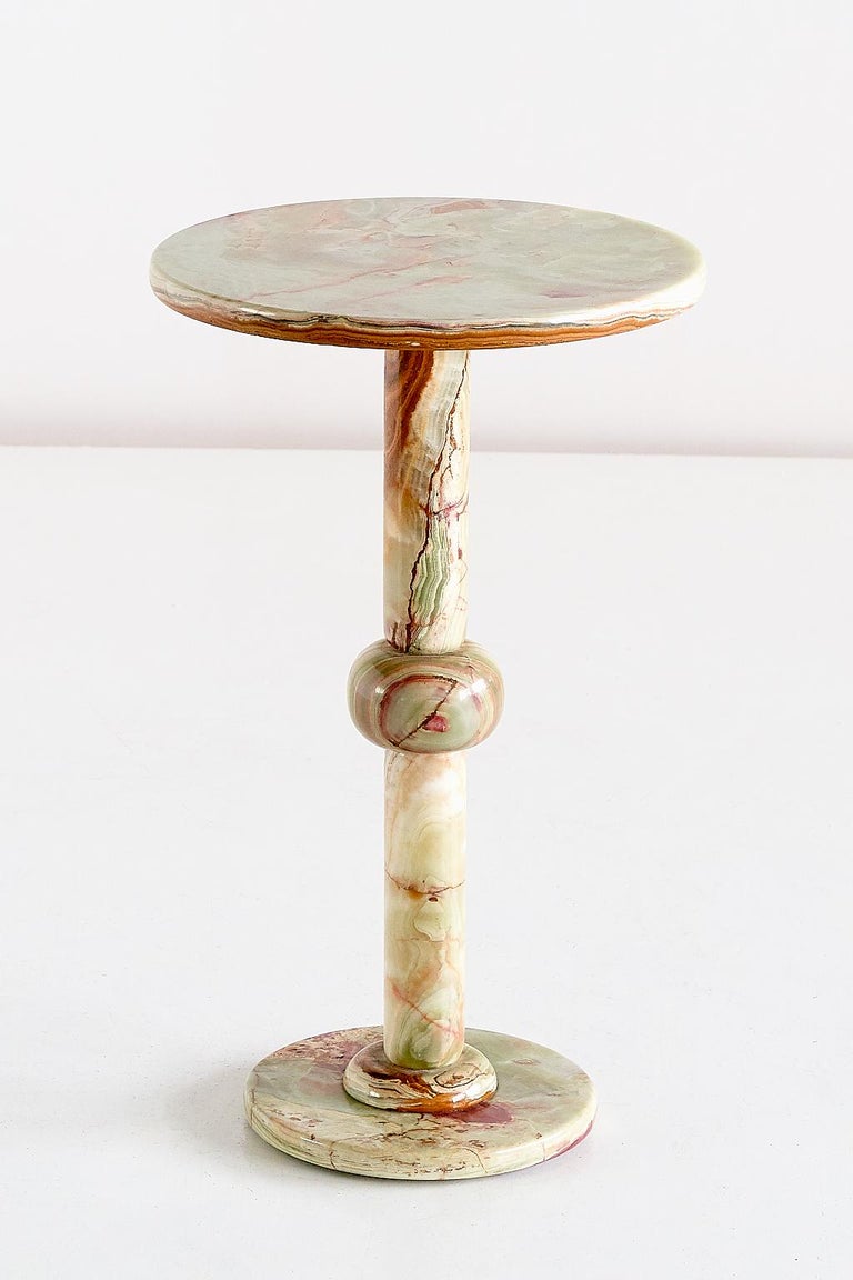 Onyx Side Table with Pedestal Base, Italy, 1960s at 1stDibs