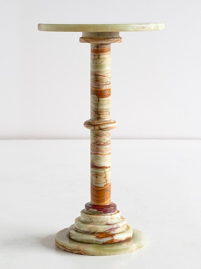 Onyx Side Table with Pedestal Base, Italy, 1960s at 1stDibs