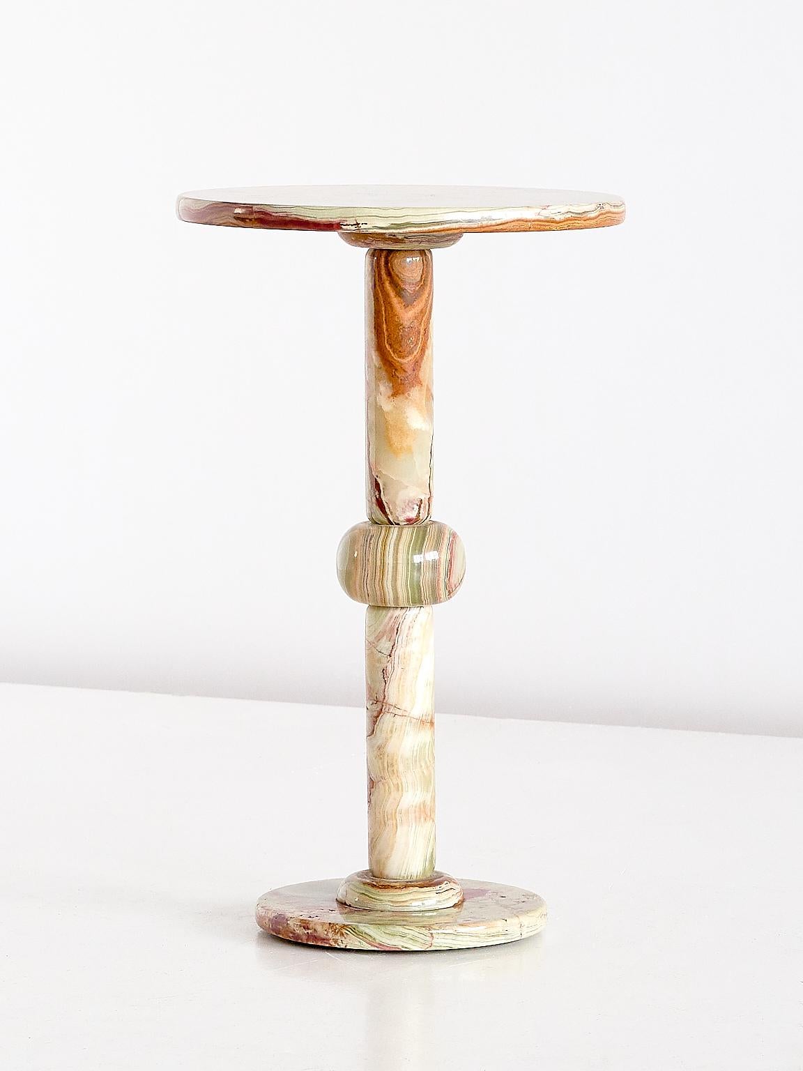 Mid-20th Century Onyx Side Table with Pedestal Base, Italy, 1960s