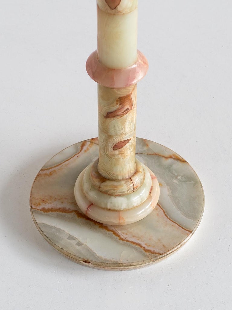 Onyx Side Table with Pedestal Base, Italy, 1960s at 1stDibs