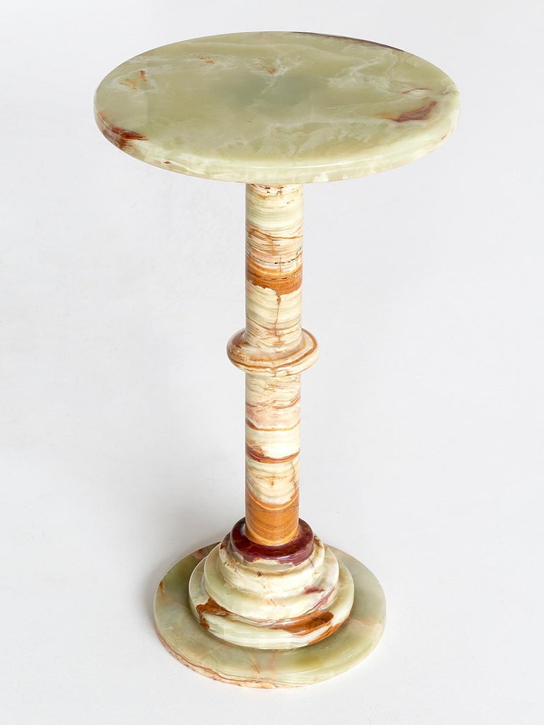 Onyx Side Table with Pedestal Base, Italy, 1960s at 1stDibs