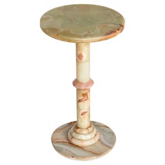 Onyx Side Table with Pedestal Base, Italy, 1960s