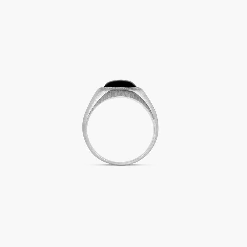 mens silver onyx signet ring