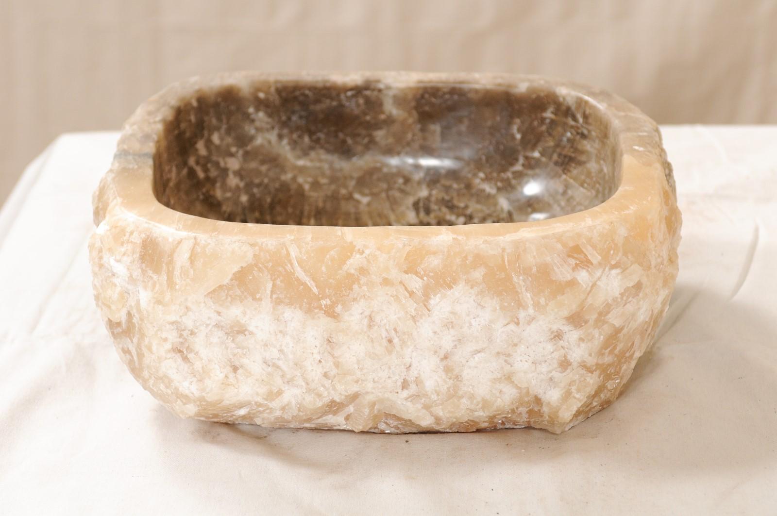 Onyx Sink Basin with Two-Toned Coloration and Live Edge 3