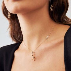 Onyx Spiral Necklace 18" in 14K Gold