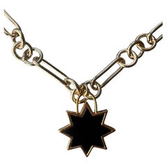 Onyx Stern Anhänger Choker Halskette