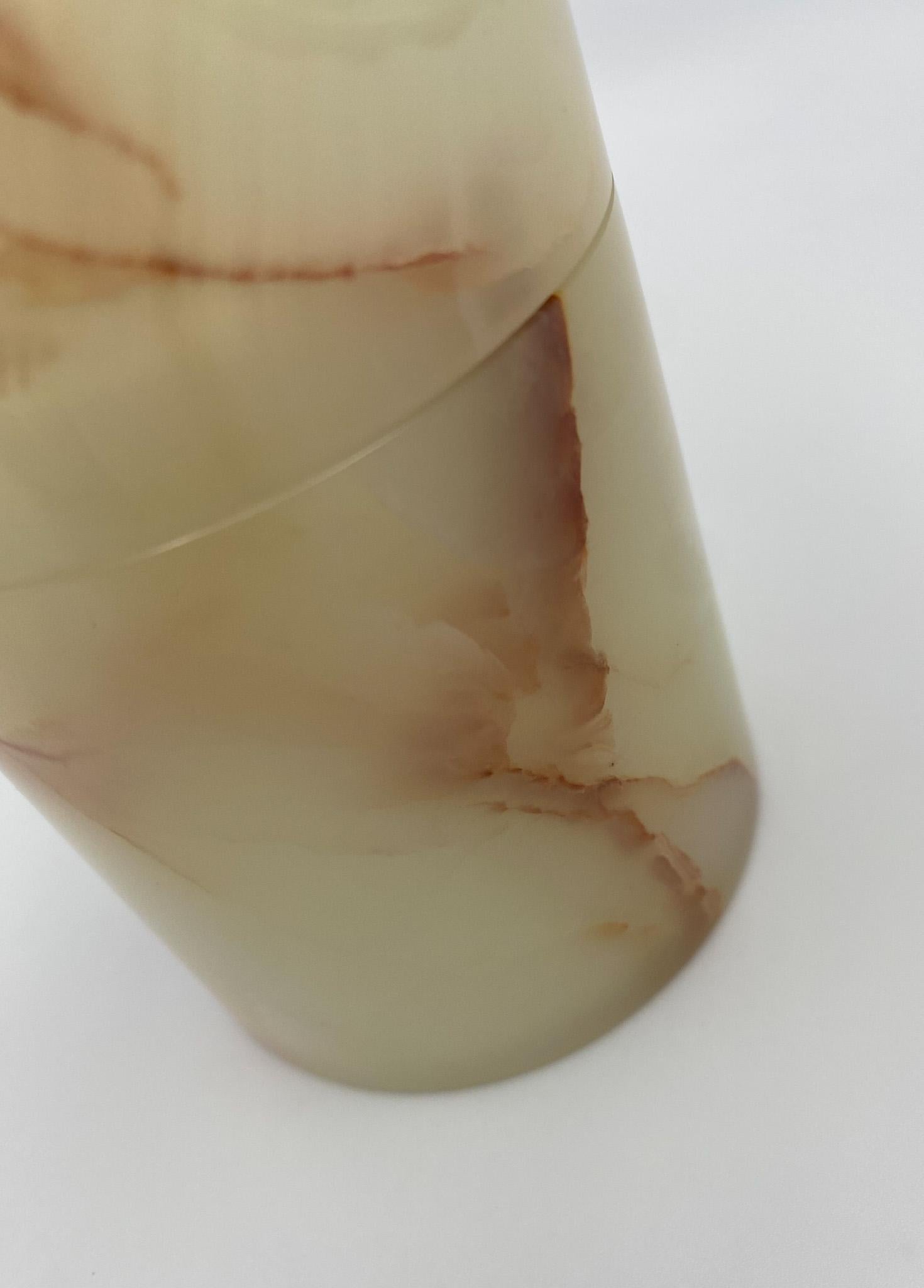 Onyx Stone Modernist Lidded Jar, Italy, 1980's For Sale 8