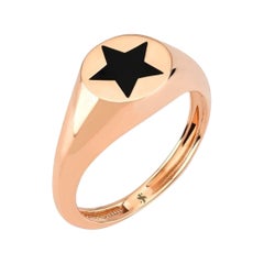 Anillo Estrella de Piedra de Ónice en Oro Rosa de Selda Jewellery