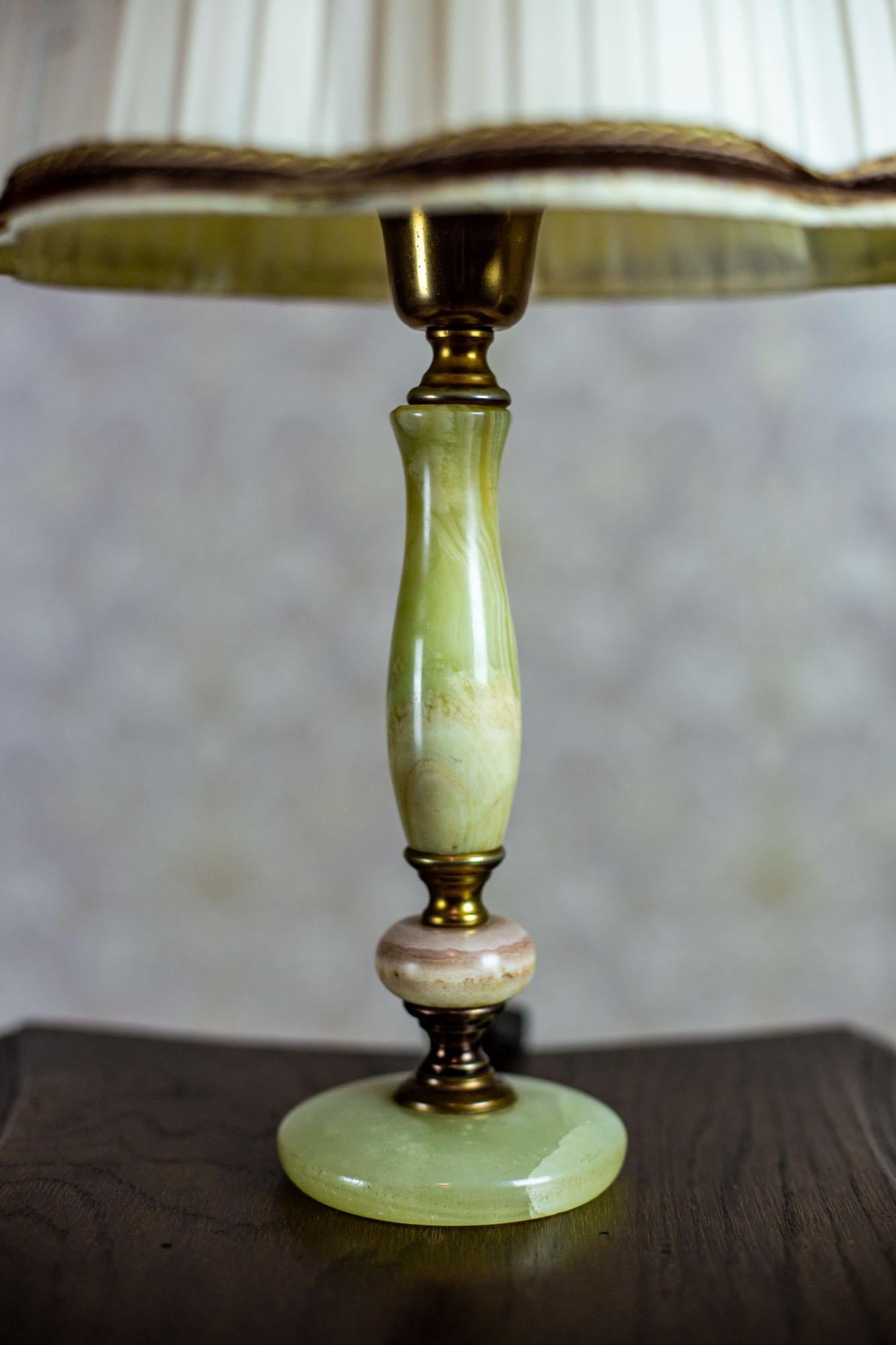Onyx Table Lamp, circa 1950s In Good Condition In Opole, PL